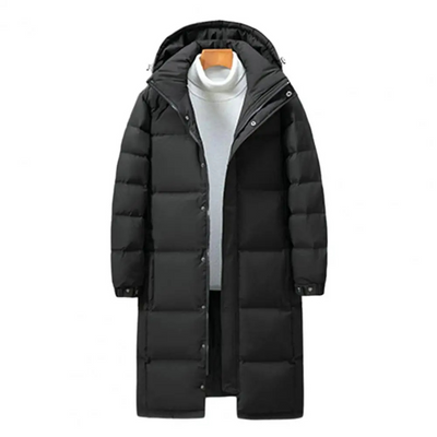 Herrtol - Langer Wintermantel Herren – Ultraleichter Daunenparka mit Kapuze