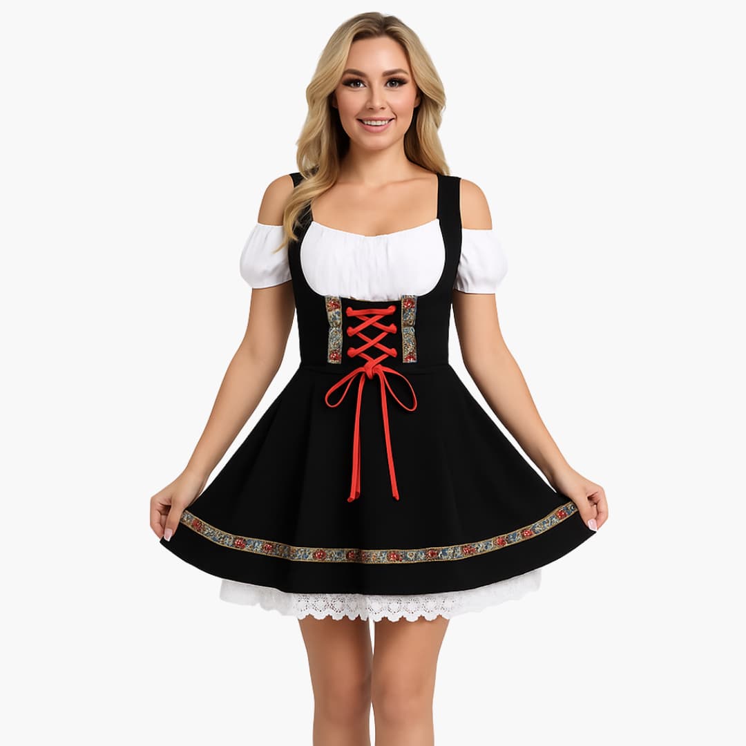 Dirndl kleid mit Spitzendetails für Damen - Oktoberfest 2025