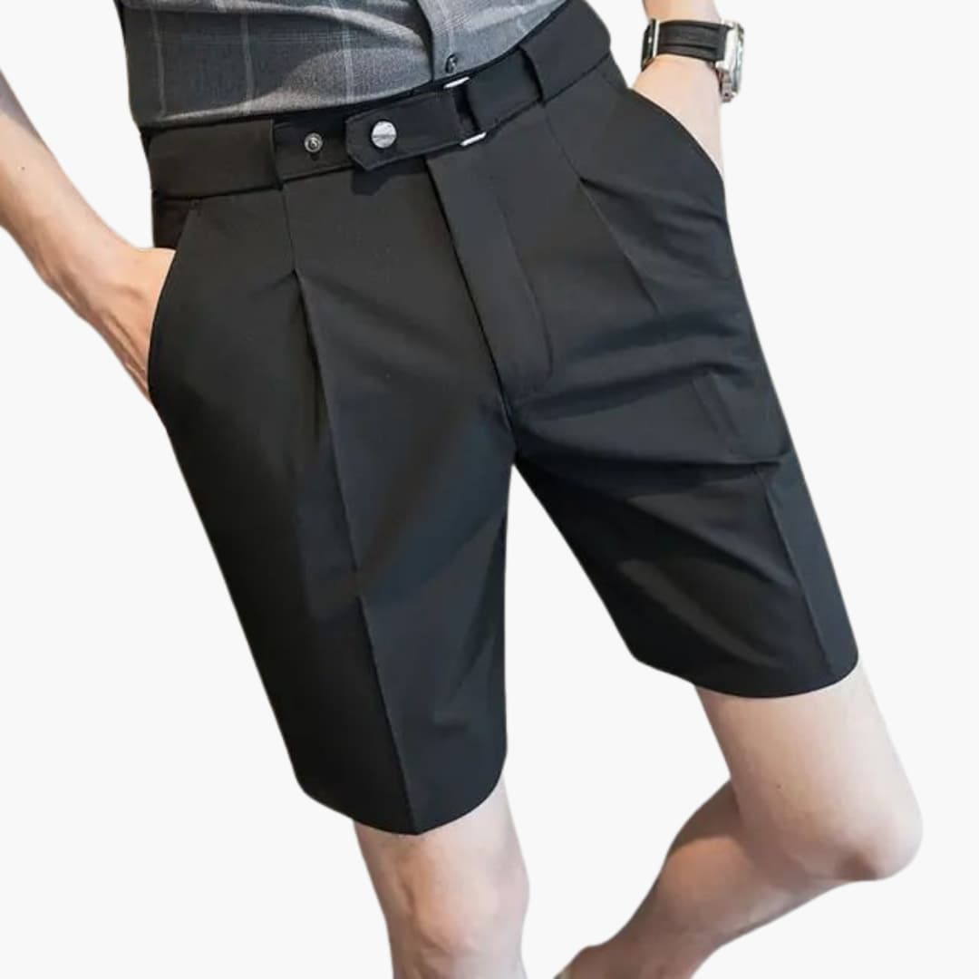 Herren Sommer Shorts mit Bundfalten und Gürtelschlaufen