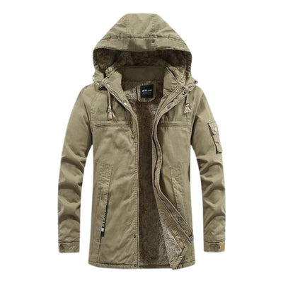 Warme Herren-Winterjacke mit Kapuze