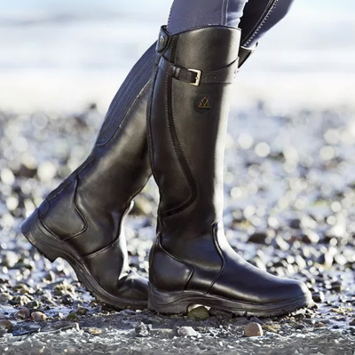 Damen Winter Stiefel | Kniehoch Reitstil mit Schnalle