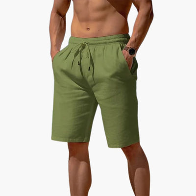 Herren Leinen Shorts mit Kordelzug für den Sommer