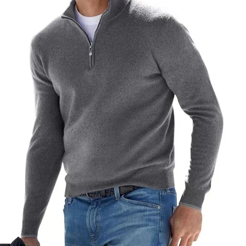 Warmzip - Zeitloser Pullover mit Reißverschluss Herren – Weich & Bequem