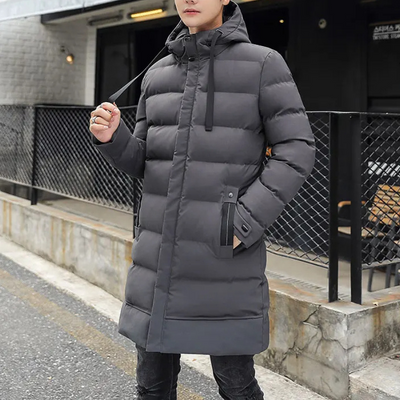 Zinntal - Langer Wintermantel Herren Warm Gefüttert Mit Kapuze Winddicht