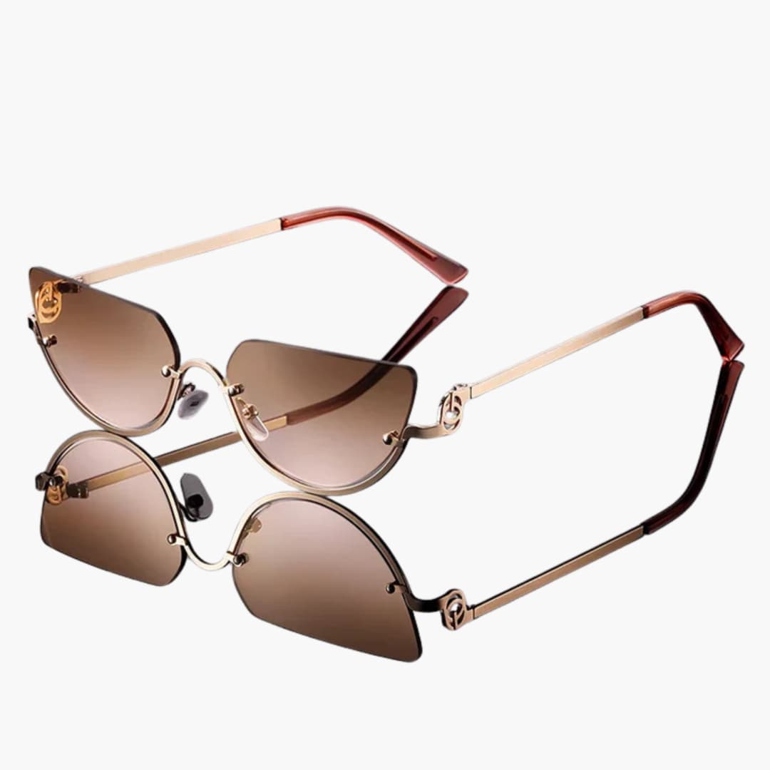 Damen Sonnenbrille mit halbrandlosen ovalen Gläsern