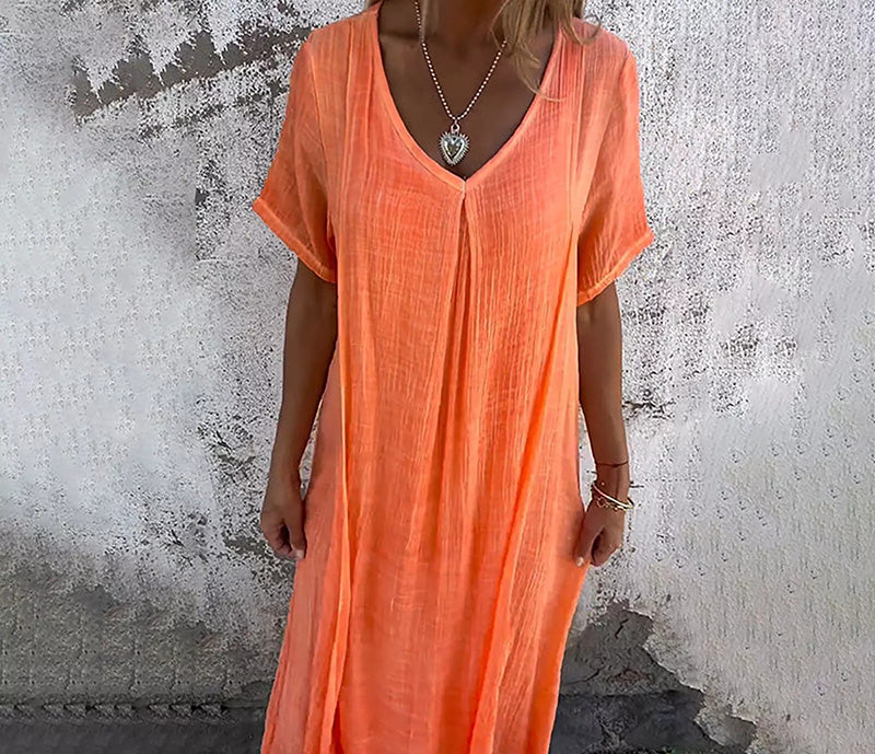 Mazikeen | Leichtes Maxikleid mit V-Ausschnitt für Damen