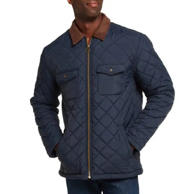 Olmavar - Gewattierte Jacke Herren mit Cordkragen und Brusttaschen