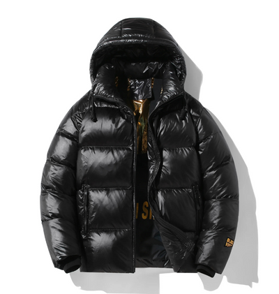 Jackfed - Daunenjacke Herren Glänzend Warm Gefüttert Mit Kapuze Winterjacke