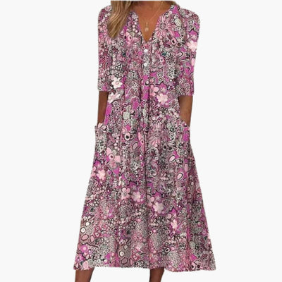 Boho Midi-Kleid für Damen - Sommerlich und Fließend im Stil