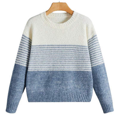Weicher gestreifter Damenpullover – Stilvoll und bequem für kühle Tage