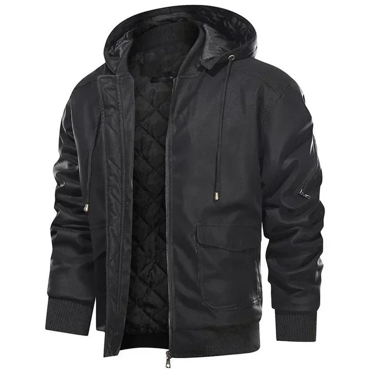 Hardlex - Lederjacke Herren mit Reißverschluss, Klassische Echtlederjacke