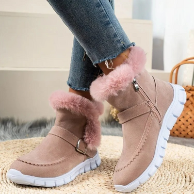 Frostin - Damen Winterstiefel mit Kunstfellkragen und flexibler Profilsohle
