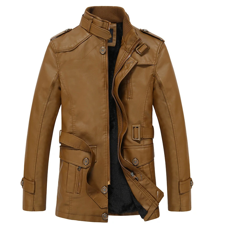 Nordrev - Lederjacke Herren mit Futter, Warme Winterjacke aus Echtleder