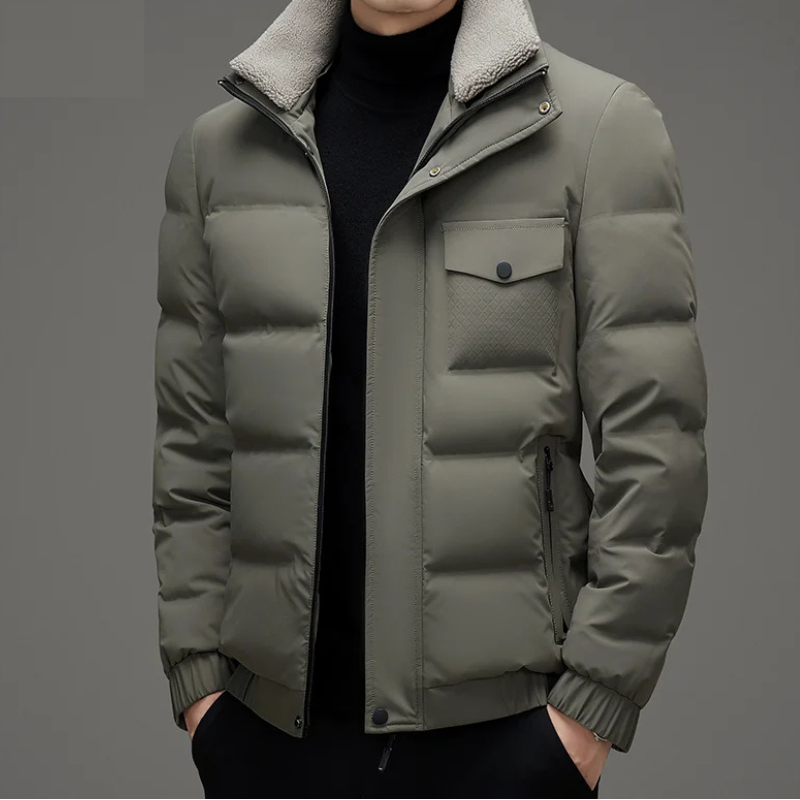Sturmdk - Daunenjacke Herren Warm Gefüttert Winterjacke Mit Kapuze und Taschen