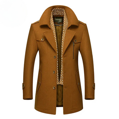 Stilwin - Langer Mantel Herren Klassischer Trenchcoat Mit Gürtel und Revers