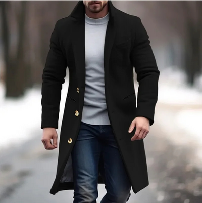 Nordmyn - Elegante Mantel Jacke Herren – Langer Winter Trenchcoat mit Revers