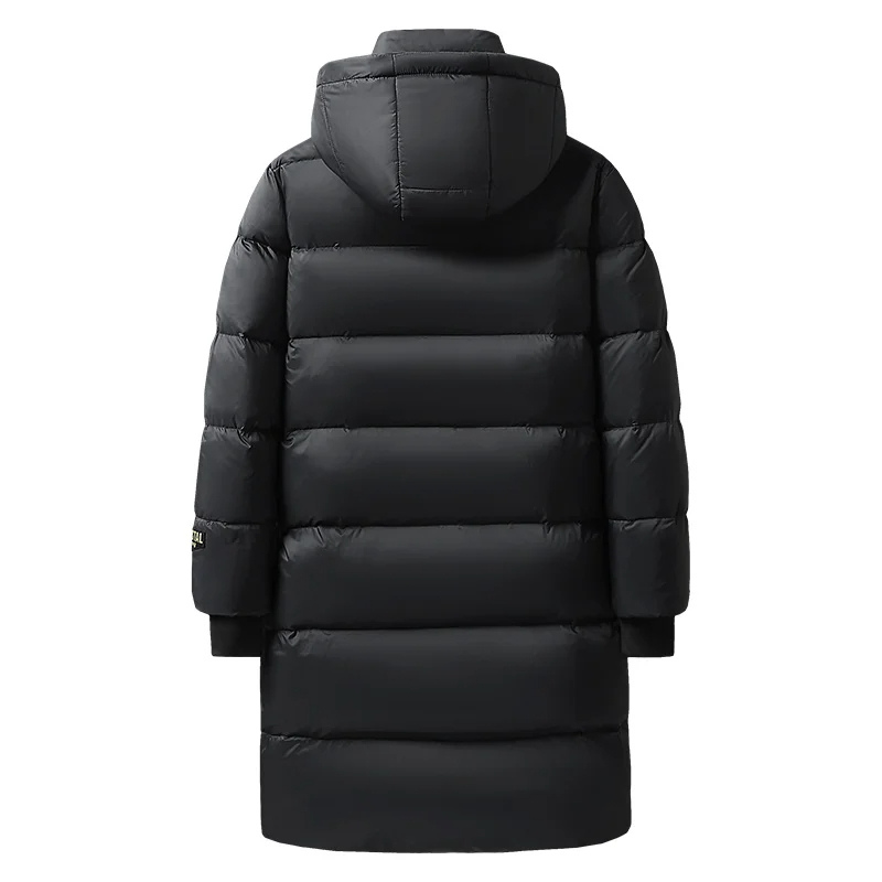 Daunenix - Daunenjacke Herren Lang Warm Gefüttert Mit Kapuze Wintermantel