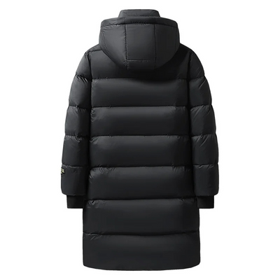 Daunenix - Daunenjacke Herren Lang Warm Gefüttert Mit Kapuze Wintermantel