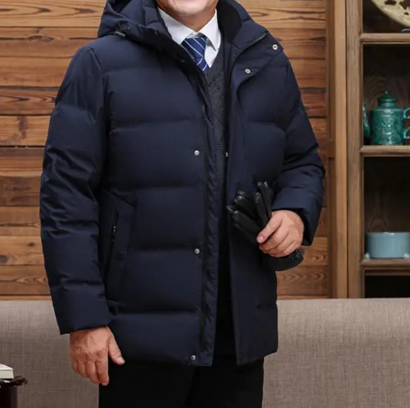 Polarnx - Daunenjacke Herren Warm Gefüttert Winterjacke Mit Kapuze Winddicht