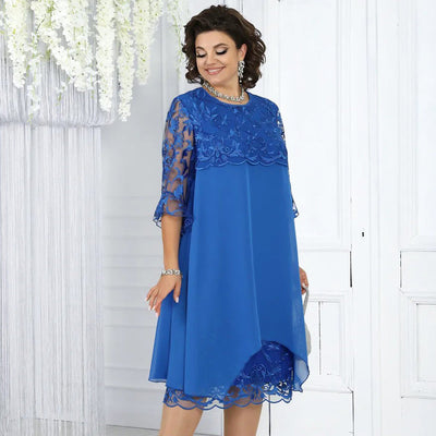 Ronina | Midikleid aus Spitze für Damen mit weiter Passform