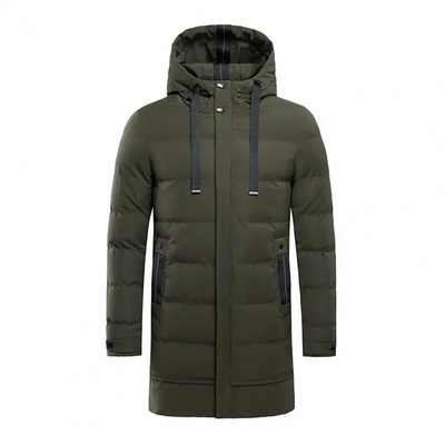 Mantrox - Langer Wintermantel Herren Winddicht Wasserdicht Winterjacke Mit Kapuze