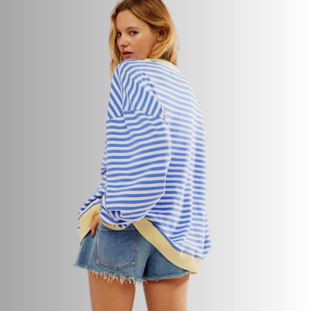 Maya | Mühelos Bequemes Streifen Damen Sweatshirt