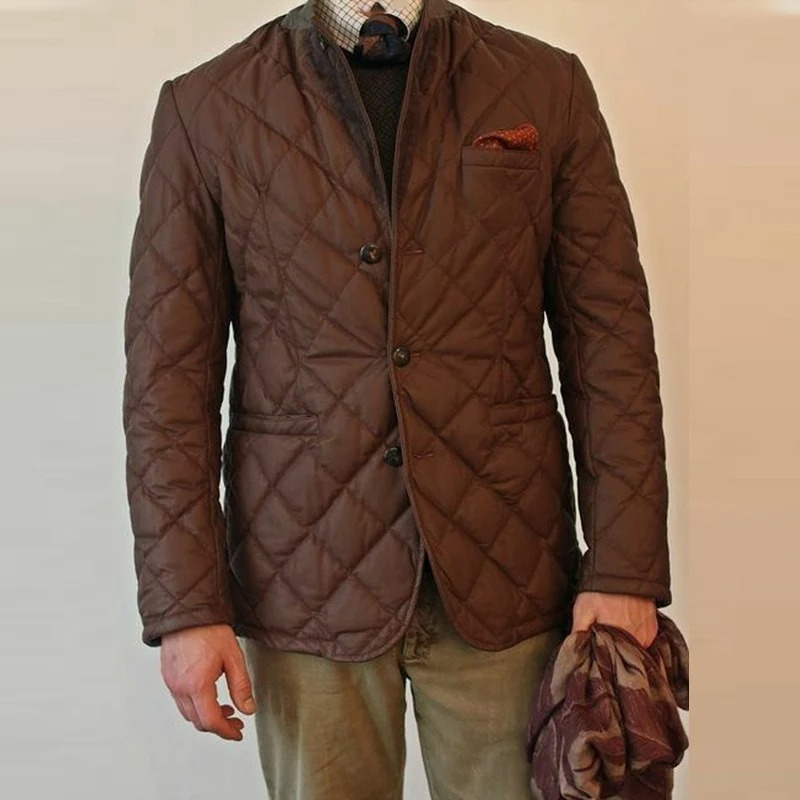 Grovtor - Gewattierte Jacke Herren mit Knopfleiste und eleganter Steppoptik