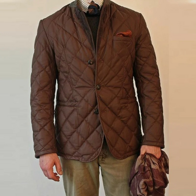 Grovtor - Gewattierte Jacke Herren mit Knopfleiste und eleganter Steppoptik