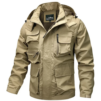 Mantzen - Wintermantel Männer, Winddichte Jacke mit Reißverschlusstaschen