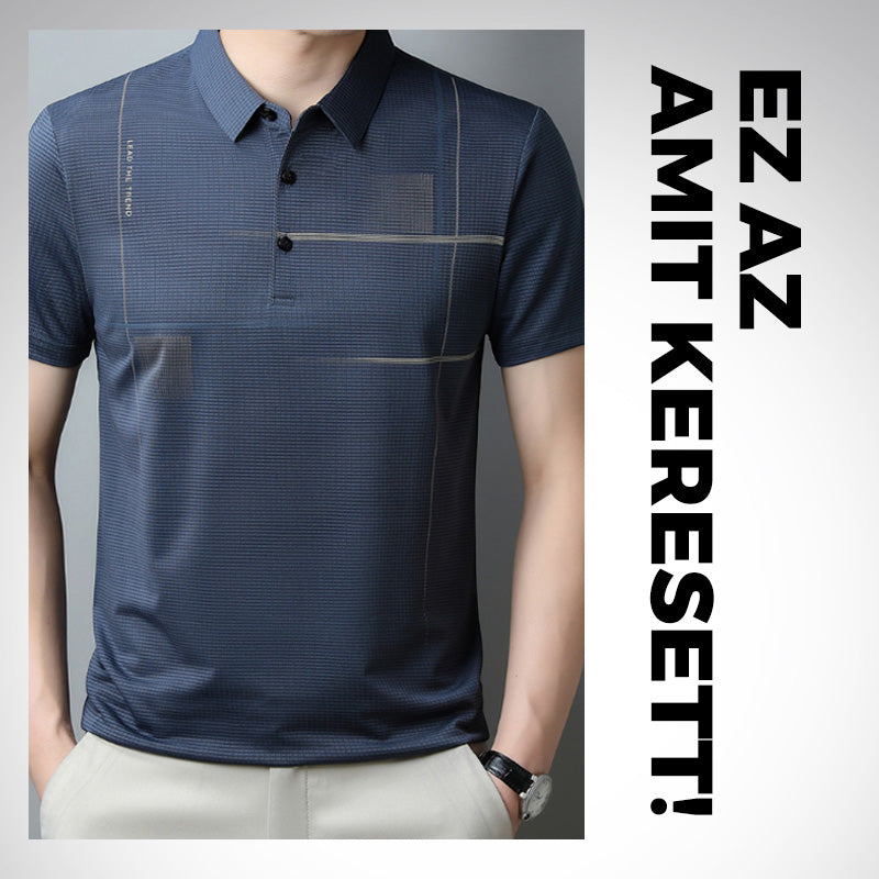 🌞👕Férfi laza hűvös légáteresztő hajtókás póló