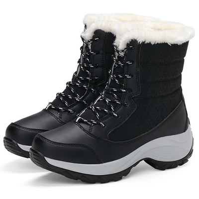 Chalette - Damen Winterstiefel mit Schnürung und wasserdichtem Warmfutter