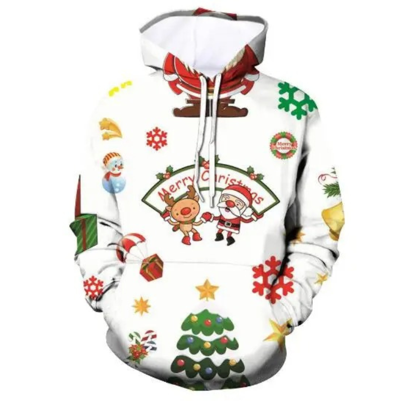 Glitzro - Weihnachtspullover für Damen, Strickpullover mit lustigem Rentier-Design