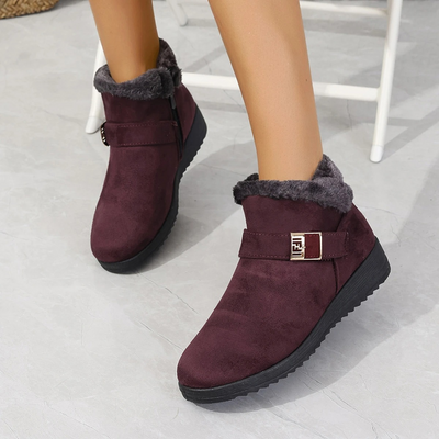 Warmess - Damen Winterstiefel mit Fellkragen und praktischem Reißverschluss