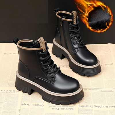 Glacine - Damen Winterstiefel mit Plateau und stylischem Schnürdesign