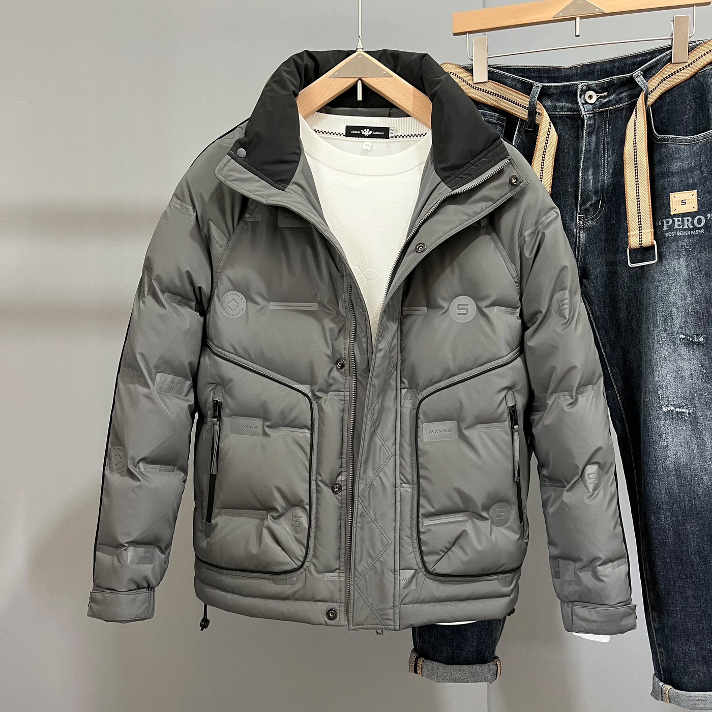 Wintexx - Daunenjacke Herren Warm Gefüttert Winddicht Mit Kapuze