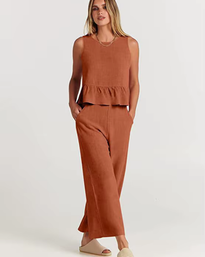 Damen Lässig Leichte Zweiteiliges Set | Hose und Oberteil