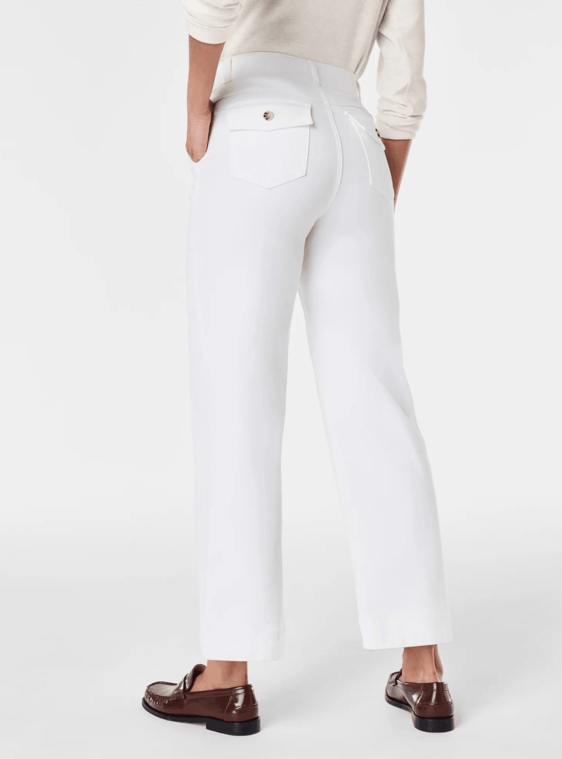 Alva™ - Taillenkontrollierende Twill Cropped Weite Hose