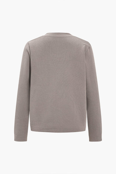 Rosina | Klassisches Strick-Zweiteiler-Set mit Cardigan & Wide-Leg-Hose