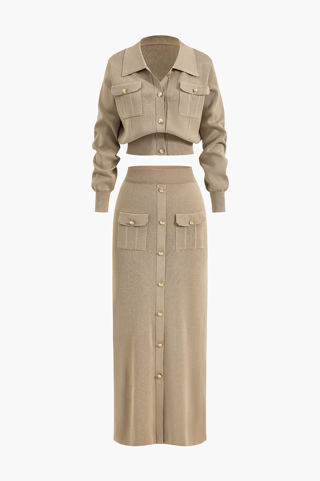 Aviana | Strick-Set mit Blazer und Rock