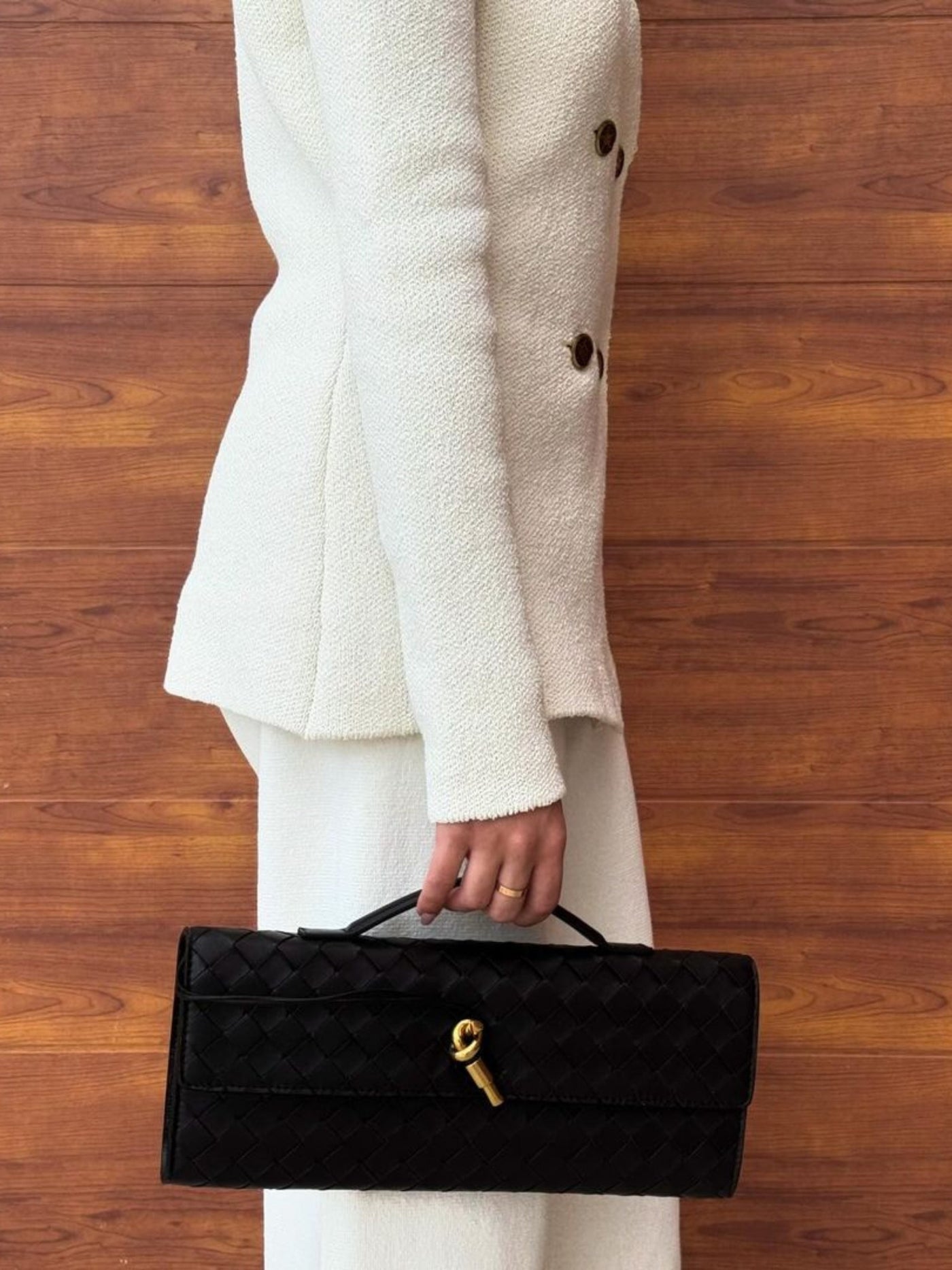 Camila Luxe Slim Clutch Aus Veganem Leder Mit Abnehmbarem Schultergurt, Elegante Handtasche