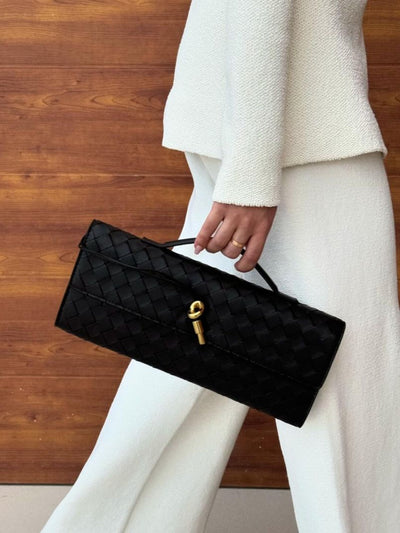 Camila Luxe Slim Clutch Aus Veganem Leder Mit Abnehmbarem Schultergurt, Elegante Handtasche