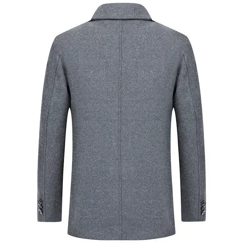 Grauarm - Langer Mantel Herren Eleganter Wintermantel Warm Gefüttert