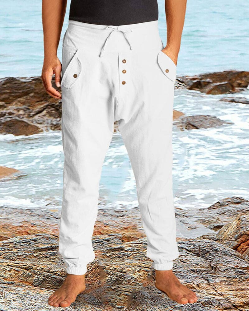 Elegante Leinenhose mit hoher Taille Herren - Soder
