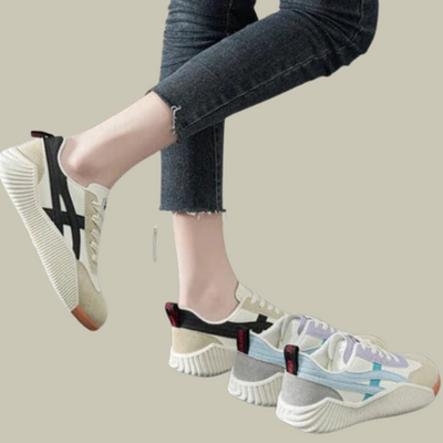 Damen Retro Schnürschuhe Mit Leichtem Netzdesign Für Casual Looks - Fadenburg