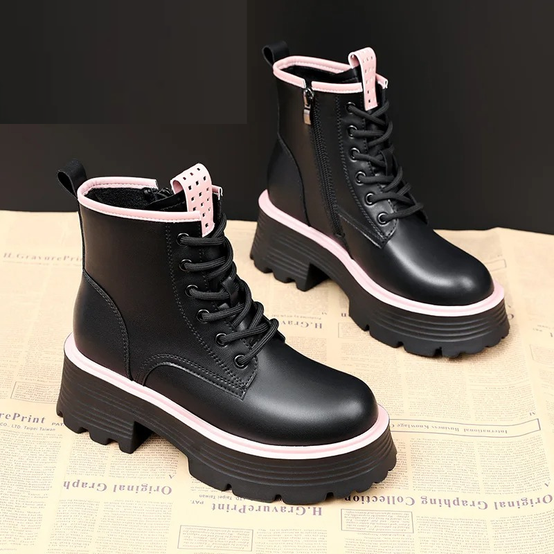 Glacine - Damen Winterstiefel mit Plateau und stylischem Schnürdesign