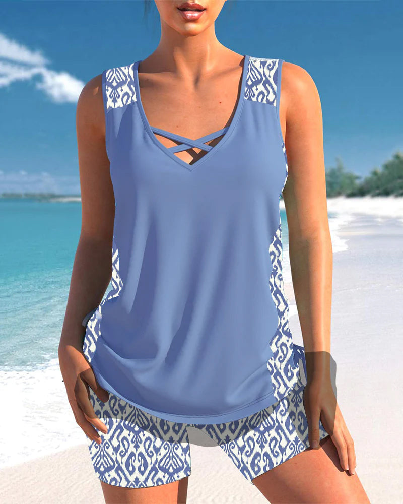 Camelle | Trendiger Tankini-Badeanzug