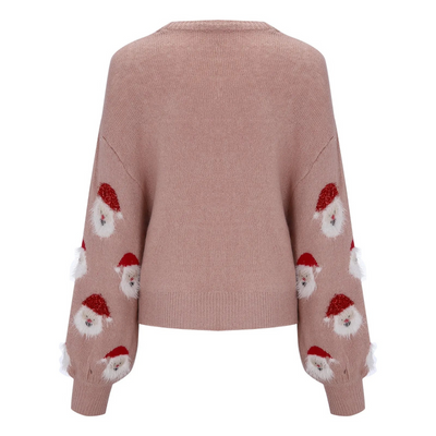 Glanzte - Weihnachtspullover für Damen, Strickpullover mit Rentiermuster, Winterpullover