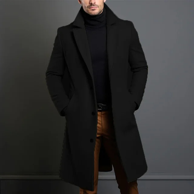 Branden - Mantel Jacke Herren Klassischer Wollmantel Lang Elegant