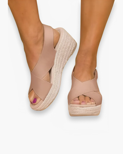 Damen Keil Sandalen | Kreuz Stile