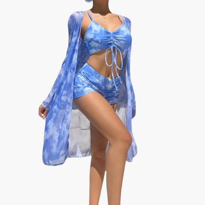 Lotta | 3-teiliges bedrucktes Bikini-Set